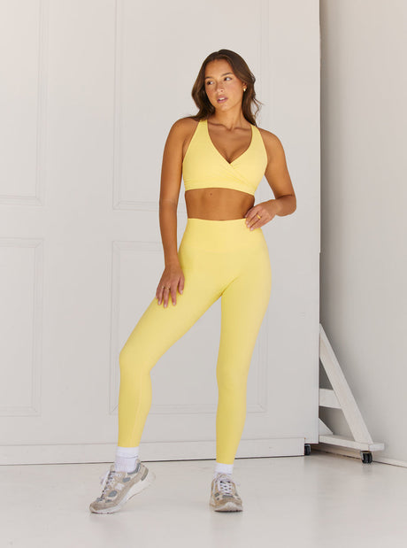 Astoria LUXE BALANCE Plunge Sports Bra - Marigold - HoneyBug 
