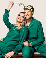 Women's Green Flannel Delphine Nightgown - HoneyBug 
