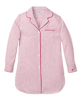 Women's Nightshirt in Antique Red Ticking - HoneyBug 