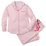 Women's Twill Pajama Set in Antique Red Ticking - HoneyBug 