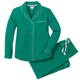 Women's Flannel Pajama Set in Forest Green - HoneyBug 