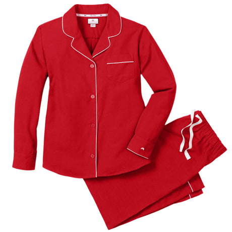 Women's Flannel Pajama Set in Red - HoneyBug 