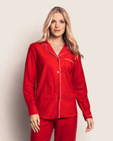 Women's Flannel Pajama Set in Red - HoneyBug 