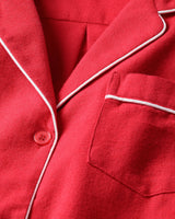 Women's Flannel Pajama Set in Red - HoneyBug 