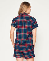 Women's Brushed Twill Short Sleeve Short Set in Windsor Tartan - HoneyBug 