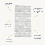 Organic Changing Pad Cover - Navy Stripes - HoneyBug 