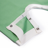 100% Peruvian Pima Cotton Grass Green with White Sleeveles Summer Romper - HoneyBug 