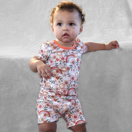 TWO PIECE SHORTIE SET- Happiness - HoneyBug 