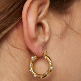 Nicoletta Pearl Hoop Earring - HoneyBug 
