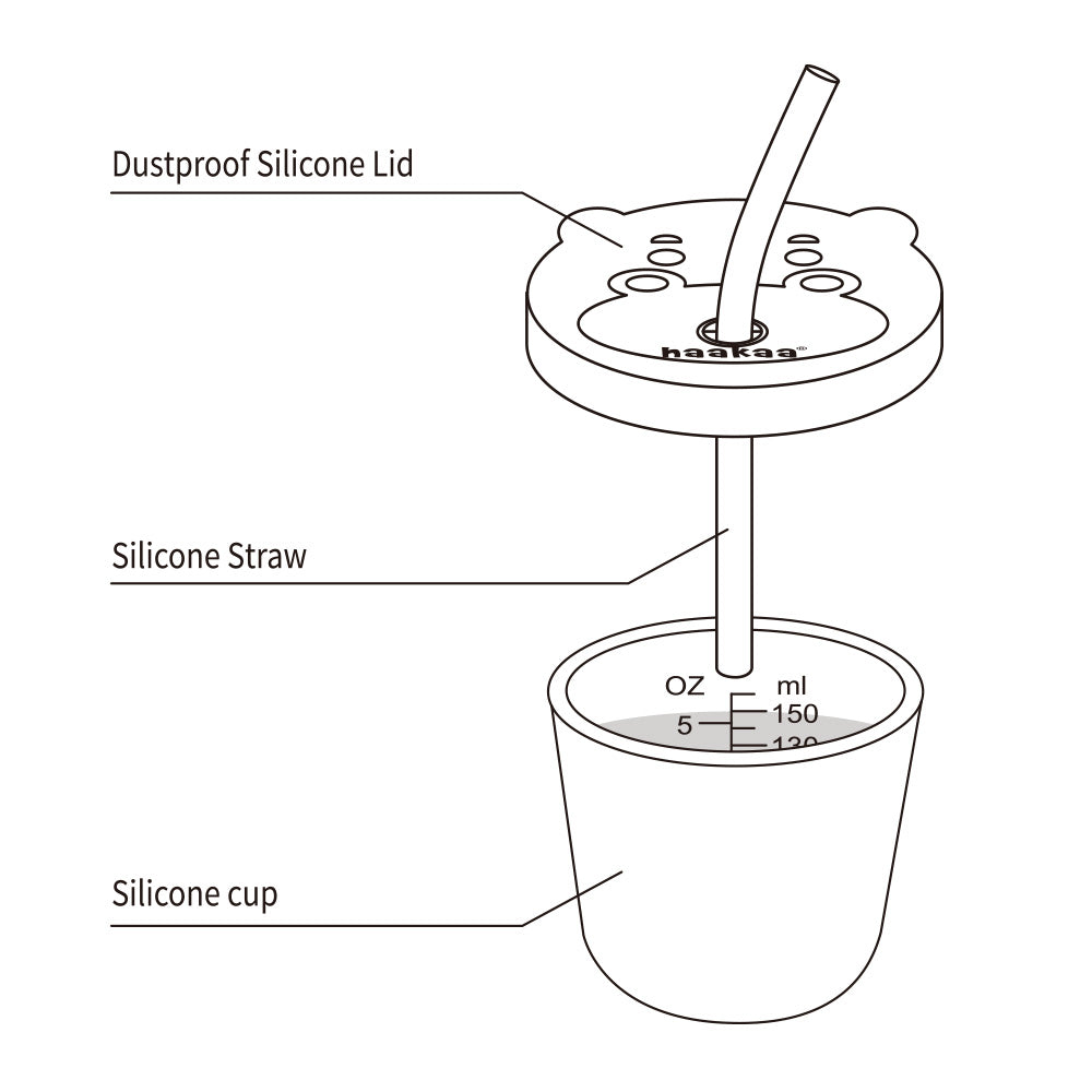 Haakaa Jolly Hippo Silicone Sippy Cup 1 pk - HoneyBug 