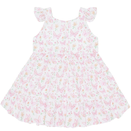 Butterflies Print Ruffle Dress - HoneyBug 