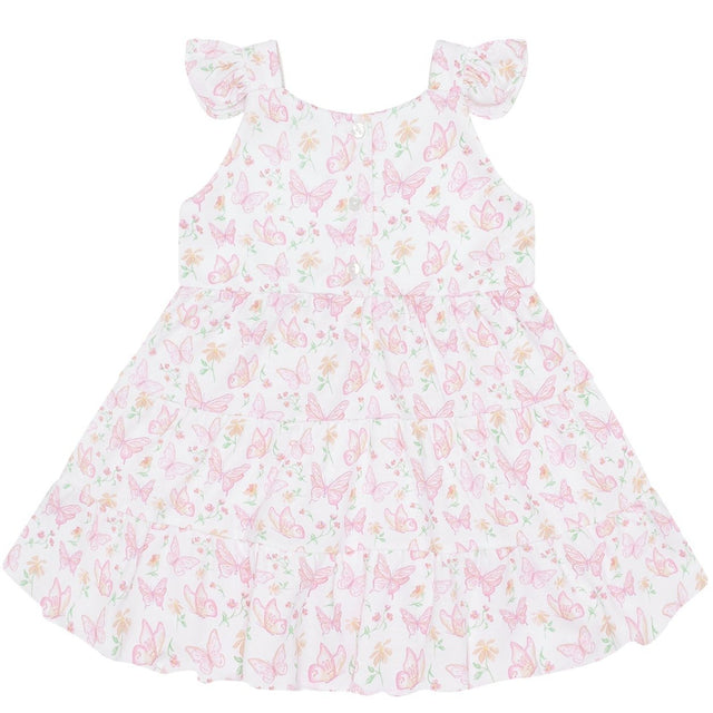 Butterflies Print Ruffle Dress - HoneyBug 