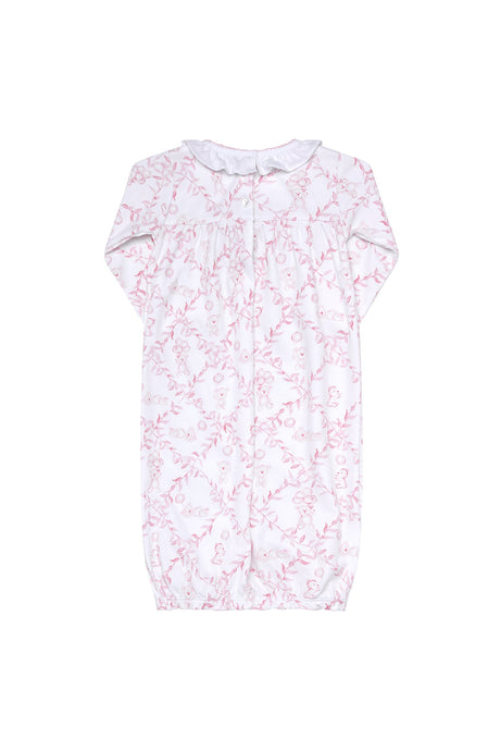 Pink Bears Trellace Baby Gown - HoneyBug 