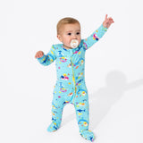 Baby Shark Bamboo Convertible Footie - HoneyBug 