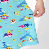Baby Shark Bamboo Girls' Sleeveless Dress - HoneyBug 