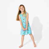 Baby Shark Bamboo Girls' Sleeveless Dress - HoneyBug 