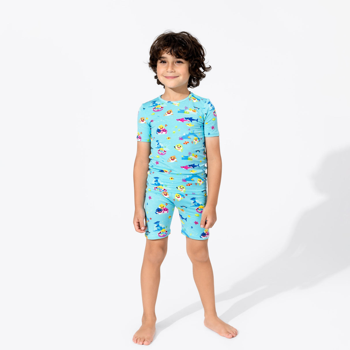 Baby Shark Bamboo Kids Pajama Short Set - HoneyBug 