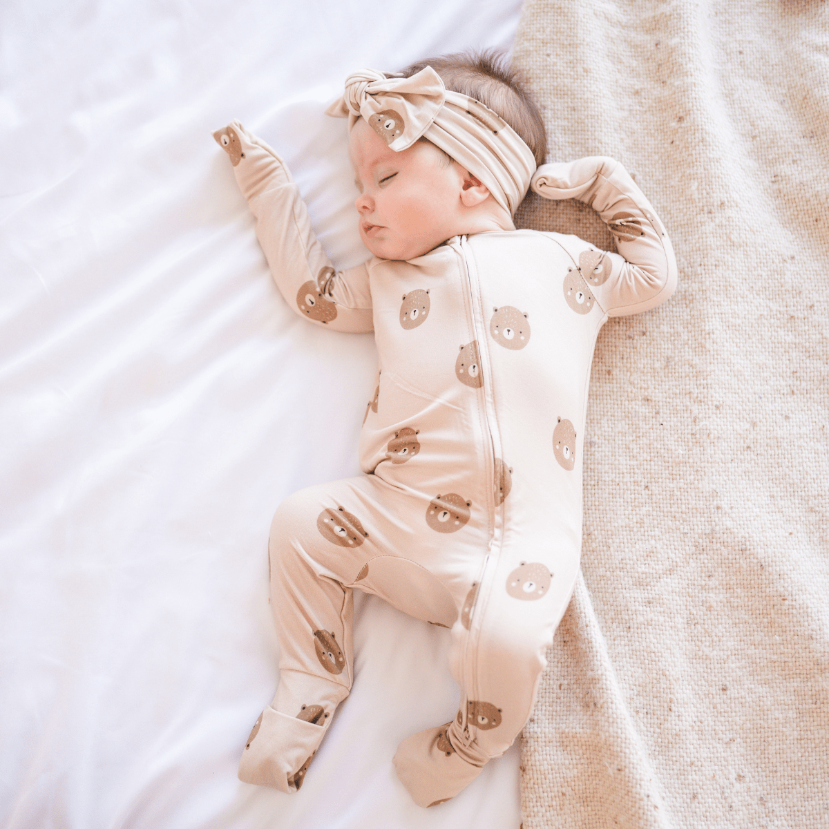 Bamboo 2-Way Convertible Zip Romper - Teddy - HoneyBug 