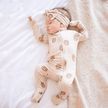Bamboo 2-Way Convertible Zip Romper - Teddy - HoneyBug 
