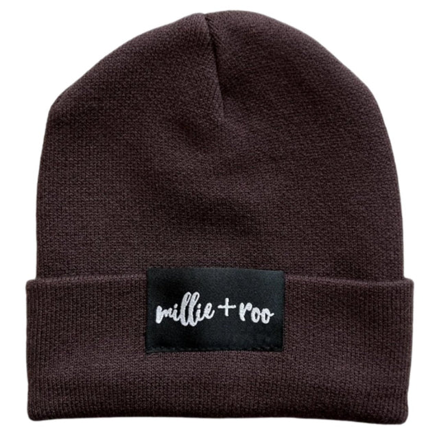 BAMBOO CUFF BEANIE- Black Cherry - HoneyBug 