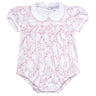 Pink Bears Trellace Smocked Bubble - HoneyBug 