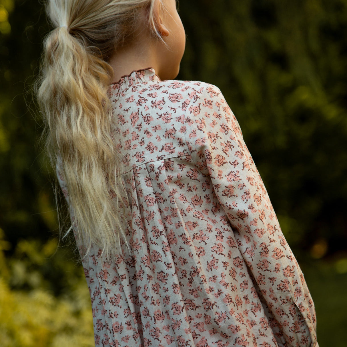 Girls Myrtle Pleated Dress | Pink Heather - HoneyBug 