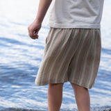 Boys Everyday Cotton Shorts | Mint Green Stripe - HoneyBug 