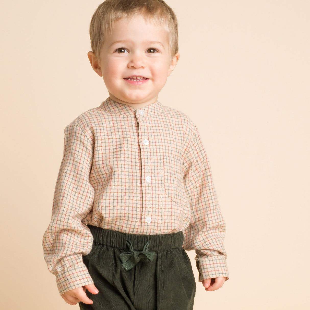 Shirt | Beige Country Check - HoneyBug 