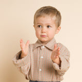 Boys Shirt | Beige Country Check - HoneyBug 