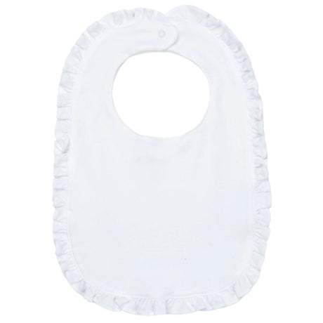 Ruffled Edge Pima Cotton Bib - White - HoneyBug 