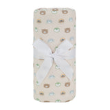 Sealy Baby Printed Knit Blanket - Beige Animal Faces - HoneyBug 