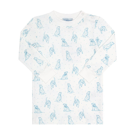 Blue Puppy Love Print Pajamas