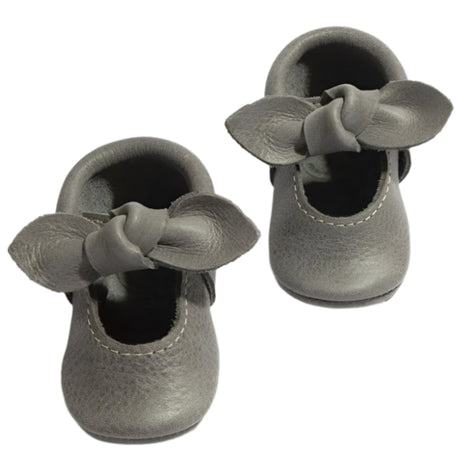 Blue Spruce Knotted Bow Baby Shoe - HoneyBug 