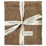 Organic Cotton Pointelle Baby Blanket - Brown - HoneyBug 