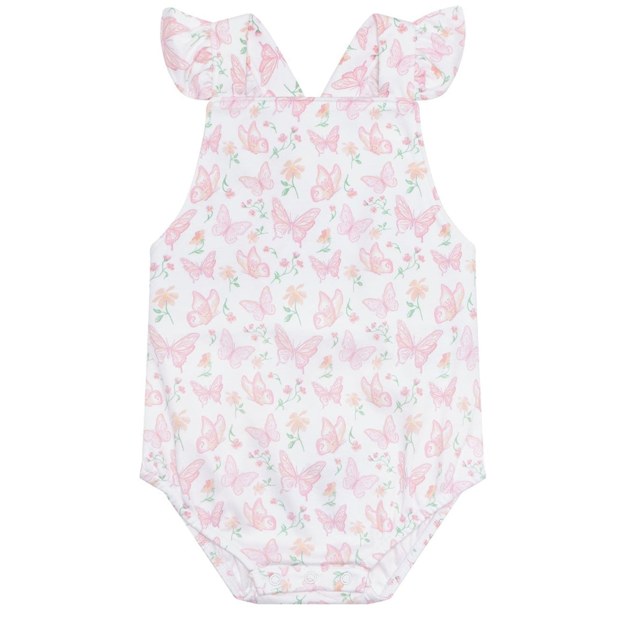 Butterflies Print Ruffle Bubble - HoneyBug 