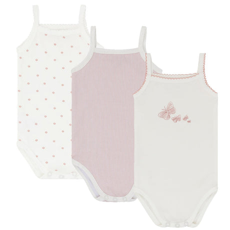 3 Pack Spaghetti Strap Bodysuits - Butterfly - HoneyBug 