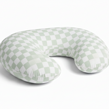 Leaf Green & White Checkered Nursing Pillow Cover