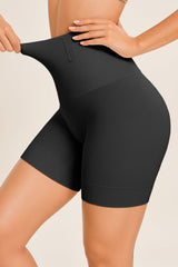 High-Waist Tummy Control Flat-Hem Shorts
