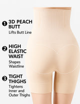 High-Waist Tummy Control Flat-Hem Shorts