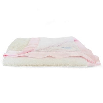 Luxury Duo Satin Border Blanket - Pink/Ivory