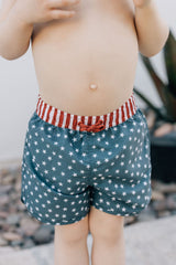 Stars and Stripes Swim Shorts - HoneyBug 