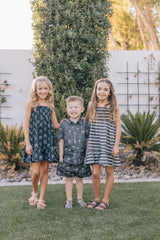 Navy Surfer Linen Button Up Shirt - HoneyBug 