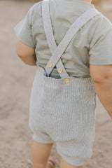 Heather Grey Pocket Knit Overalls - HoneyBug 