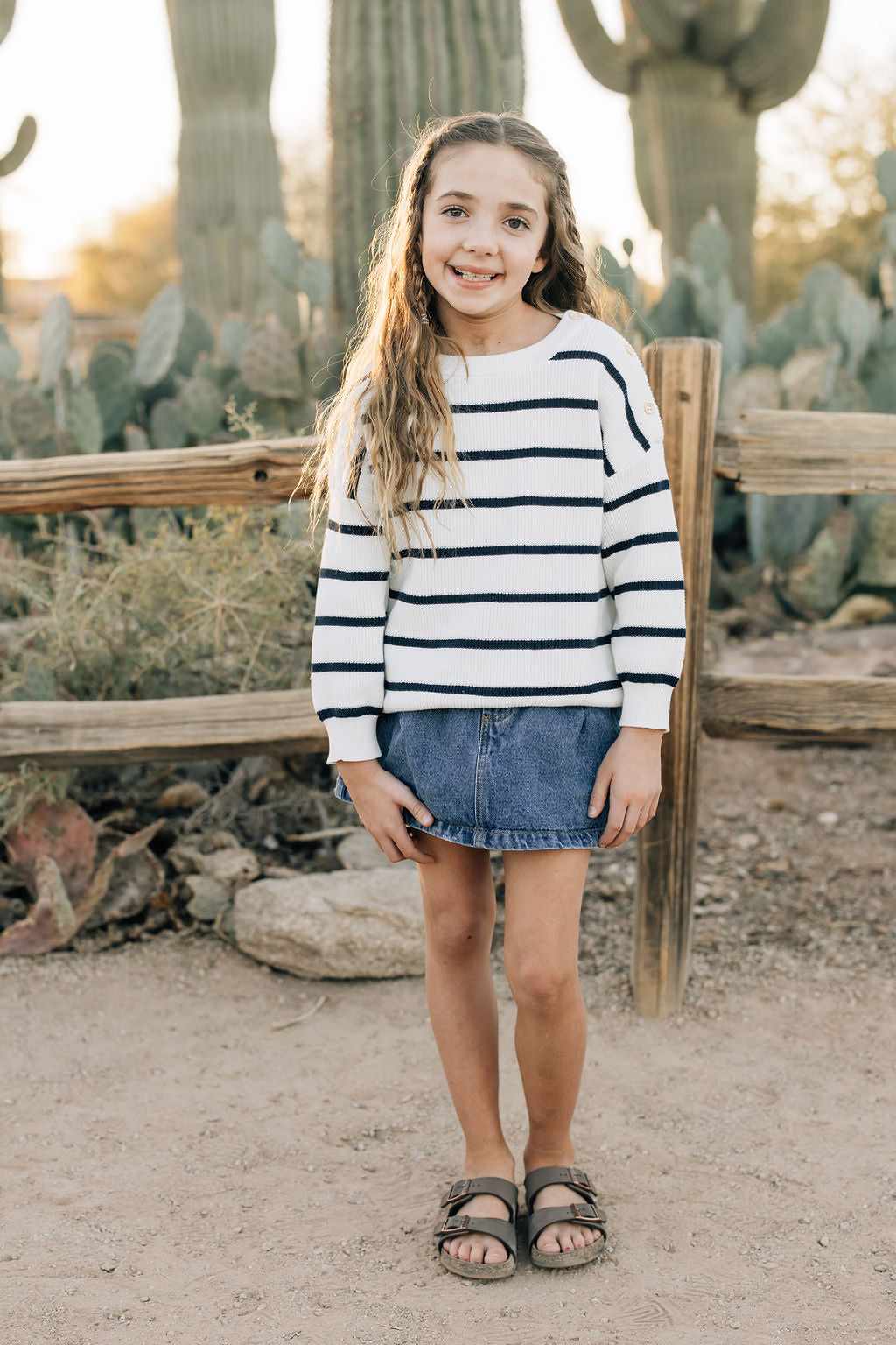 Navy Stripe Knit Sweater - HoneyBug 