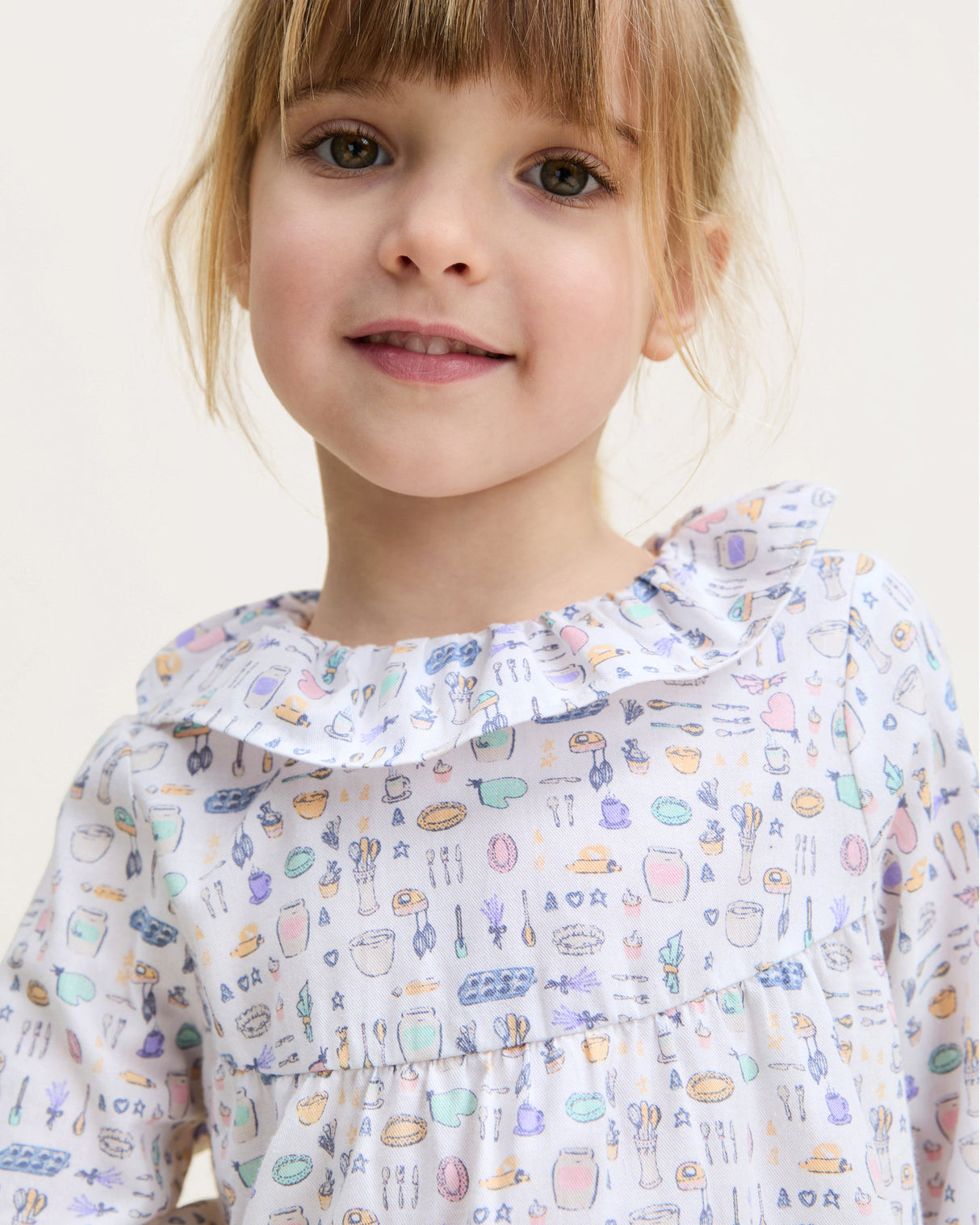 Kid's Twill Scarlett Nightgown in Baking Spirits Bright - HoneyBug 