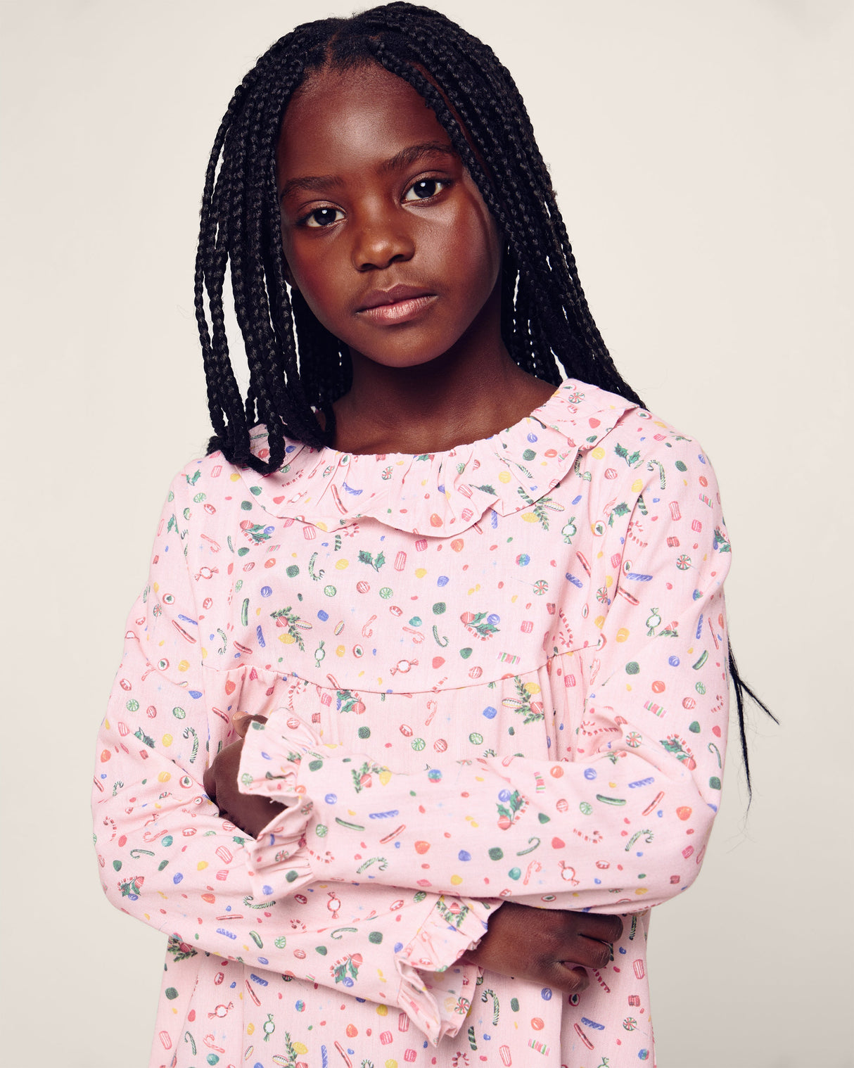 Girl's Twill Scarlett Nightgown in Vintage Sweets - HoneyBug 