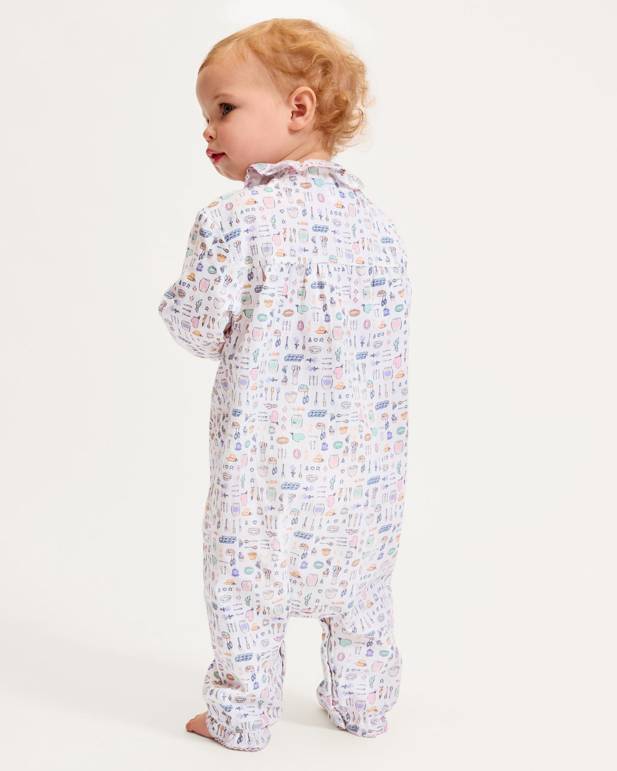 Baby's Twill Madeline Romper in Baking Spirits Bright - HoneyBug 