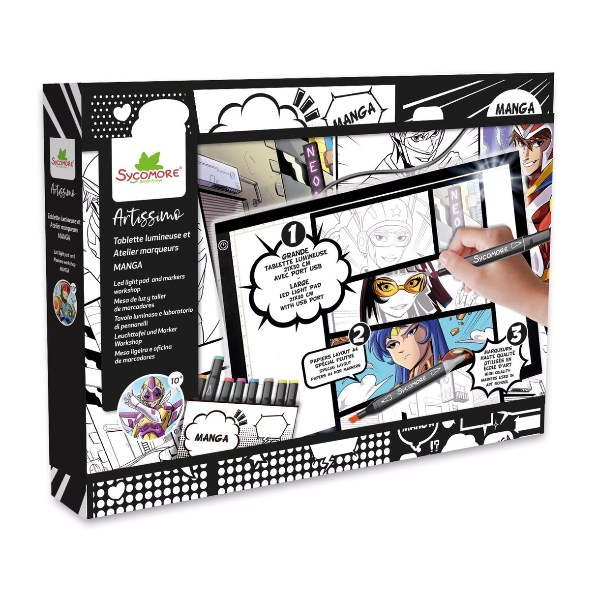 Manga - XXL+ Led Light Pad  And Markers Workshop - 10y+
