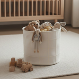 Handmade Canvas Storage Basket Mesh Lace - Oat