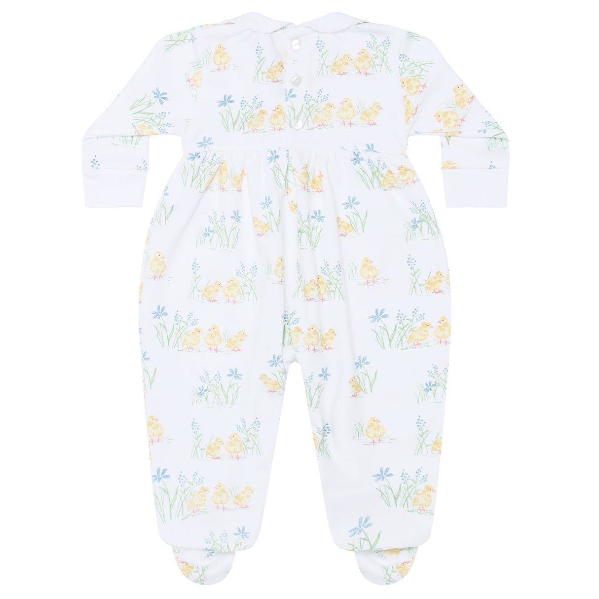 Chicks Print Smocked Footie
